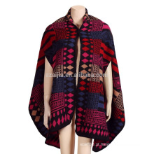 Moda feminina Jacquard tribal inverno poncho xaile